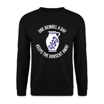 Bembel Most Krug Apfelwein-Krug Geschenk - Unisex Pullover - Schwarz - Vorne - Alina (178cm) & Michal (187cm)