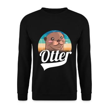 Cadeau animal mignon de loutre - Sweat-shirt Unisexe - noir - Devant - Alina (178cm) & Michal (187cm)