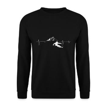 Skiing gift idea for children and ski binding - Unisex Sweatshirt - black - Front - Alina (178cm) & Michal (187cm)