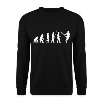 Lacrosse Crossstick Lax Player Gift - Unisex Sweatshirt - black - Front - Alina (178cm) & Michal (187cm)