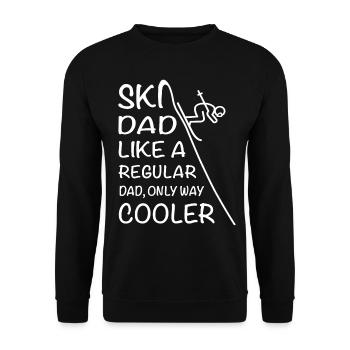 Skifahrer Abfahrtshocke Ski Dad Spruch Ski Abfahrt - Unisex Pullover - Schwarz - Vorne - Alina (178cm) & Michal (187cm)