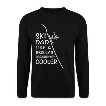 SKI DAD Skifahrer Abfahrt Wintersport Skiläufer - Unisex Pullover - Schwarz - Vorne - Alina (178cm) & Michal (187cm)