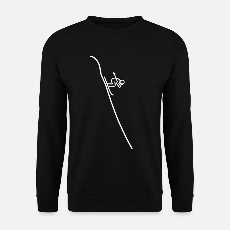 Skifahrer Ski Abfahrt Wintersport Skiläufer Design - Unisex Pullover - Schwarz