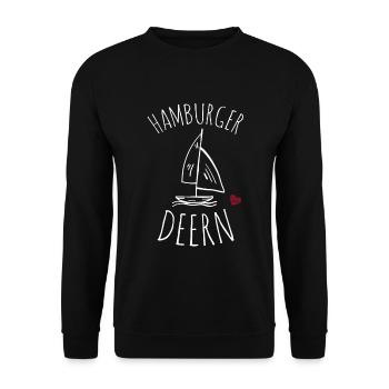 Hamburger Deern sailing boat - Unisex Sweatshirt - black - Front - Alina (178cm) & Michal (187cm)