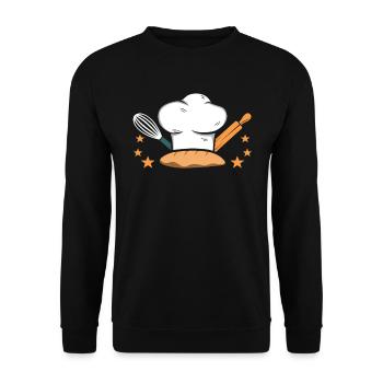 baker - Unisex Sweatshirt - black - Front - Alina (178cm) & Michal (187cm)