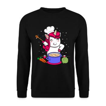 La licorne Cuisine - Sweat-shirt Unisexe - noir - Devant - Alina (178cm) & Michal (187cm)