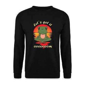 Yoga Frog Meditation Pilates For Animal Lovers - Unisex Sweatshirt - black - Front - Alina (178cm) & Michal (187cm)
