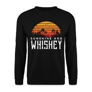 Whiskey Scotch Bourbon Single Malt Rye Gift - Unisex Sweatshirt - black - Front - Alina (178cm) & Michal (187cm)