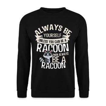 racoon - Unisex Sweatshirt - black - Front - Alina (178cm) & Michal (187cm)