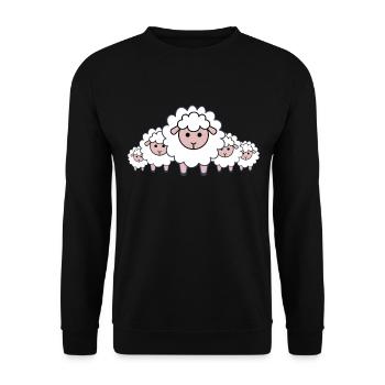 Sheep Gang A Sweet Herd Of Sheep Is Watching You - Unisex Sweatshirt - black - Front - Alina (178cm) & Michal (187cm)