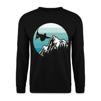 Freestyle Snowboarder Downhill Snowboard Snowboard - Unisex Pullover - Schwarz - Vorne - Alina (178cm) & Michal (187cm)