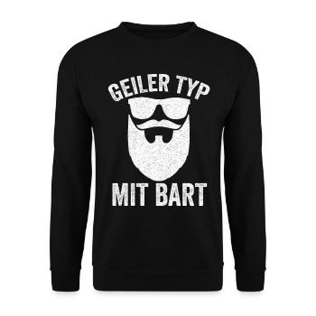 Bartträger Geiler Typ Mit Bart Barbier Hipster Ges - Unisex Pullover - Schwarz - Vorne - Alina (178cm) & Michal (187cm)