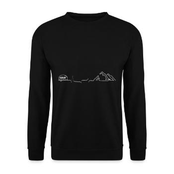 house on wheels at camping with caravan in forest - Unisex Sweatshirt - black - Front - Alina (178cm) & Michal (187cm)