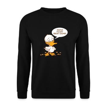 Motha Fuckin Bread Crumbs Funny Duck Farm Animal - Unisex Sweatshirt - black - Front - Alina (178cm) & Michal (187cm)