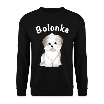 Bolonka Tshirt Bolonka Zwetna Dog Shirt T-Shirt - Unisex Sweatshirt - black - Front - Alina (178cm) & Michal (187cm)
