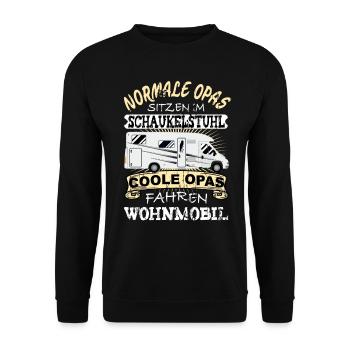 Coole Opas fahren Wohnmobil - Unisex Pullover - Schwarz - Vorne - Alina (178cm) & Michal (187cm)