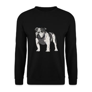 Englische Bulldogge - Unisex Sweatshirt - black - Front - Alina (178cm) & Michal (187cm)