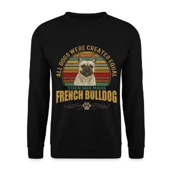 Französische Bulldogge - Frenchie - French Bulldog - Unisex Pullover - Schwarz - Vorne - Alina (178cm) & Michal (187cm)