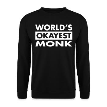 FUNNY MONK SHIRT - Unisex Sweatshirt - black - Front - Alina (178cm) & Michal (187cm)