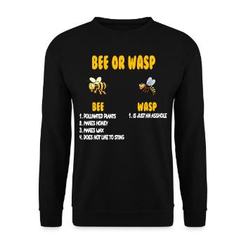 Bee or Wasp - Unisex Sweatshirt - black - Front - Alina (178cm) & Michal (187cm)