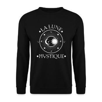 La Lune Mystique - sun and moon - Unisex Sweatshirt - black - Front - Alina (178cm) & Michal (187cm)