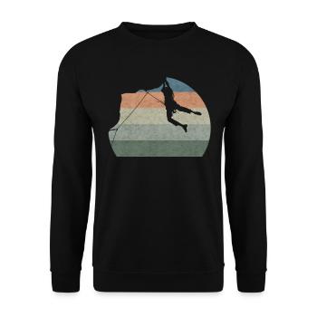 Grimpeur vintage escalade alpiniste boulderer - Sweat-shirt Unisexe - noir - Devant - Alina (178cm) & Michal (187cm)