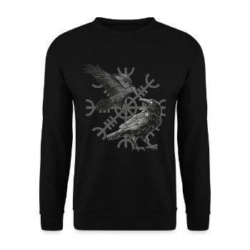 Conception pour les fans vikings, celtiques et germaniques - Sweat-shirt Unisexe - noir - Devant - Alina (178cm) & Michal (187cm)