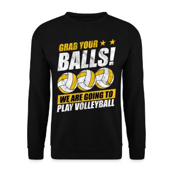 volley- - Sweat-shirt Unisexe - noir - Devant - Alina (178cm) & Michal (187cm)