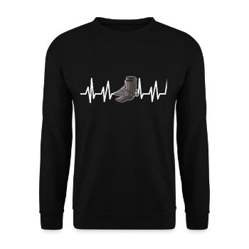 Linedance musique country western danse sport - Sweat-shirt Unisexe - noir - Devant - Alina (178cm) & Michal (187cm)