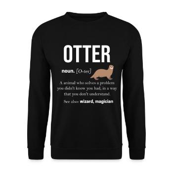 loutre - Sweat-shirt Unisexe - noir - Devant - Alina (178cm) & Michal (187cm)