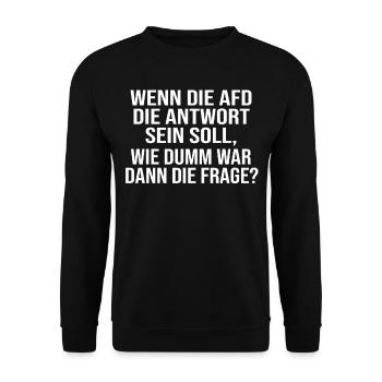 Politik Anti Rassismus Geschenk - Unisex Pullover - Schwarz - Vorne - Alina (178cm) & Michal (187cm)