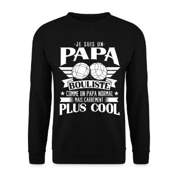 Papa Bouliste Boccia Petanque Humour - Sweat-shirt Unisexe - noir - Devant - Alina (178cm) & Michal (187cm)