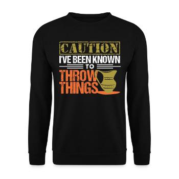 Potter Hobby Pottery Pottery Gift - Unisex Sweatshirt - black - Front - Alina (178cm) & Michal (187cm)