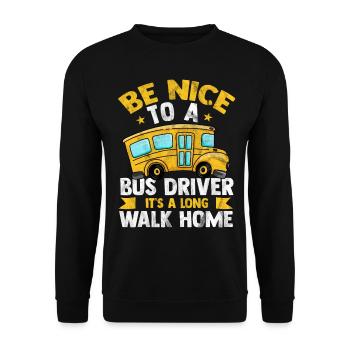 Bus - Unisex Pullover - Schwarz - Vorne - Alina (178cm) & Michal (187cm)
