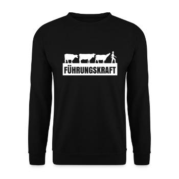Führungskraft Landwirt Bauer Viehzüchter - Unisex Pullover - Schwarz - Vorne - Alina (178cm) & Michal (187cm)