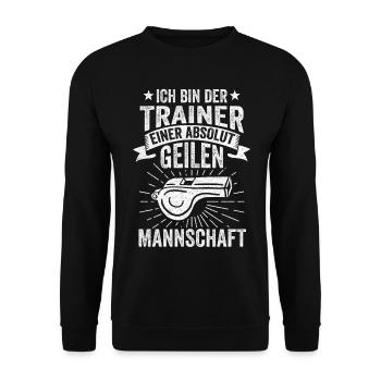 Trainer Lehrmeister Coach Mentor Teamleitung Gesch - Unisex Pullover - Schwarz - Vorne - Alina (178cm) & Michal (187cm)