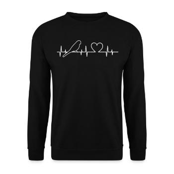 Budgie Heartbeat Budgie Owner Pul - Unisex Sweatshirt - black - Front - Alina (178cm) & Michal (187cm)