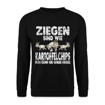 Ziege Lamm Zioegenbock Steinbock Bauer Landwirt Ge - Unisex Pullover - Schwarz - Vorne - Alina (178cm) & Michal (187cm)