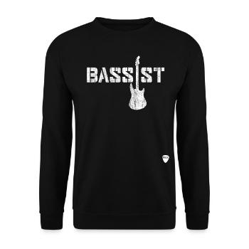 Bassist bass player clef music band rock star - Unisex Sweatshirt - black - Front - Alina (178cm) & Michal (187cm)