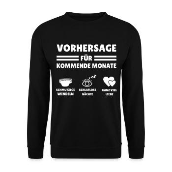 Werdende Eltern Lustige Geschenkidee - Unisex Pullover - Schwarz - Vorne - Alina (178cm) & Michal (187cm)