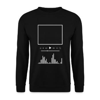 Musik Playlist Musiker Geschenke Kopfhöhrer - Unisex Pullover - Schwarz - Vorne - Alina (178cm) & Michal (187cm)