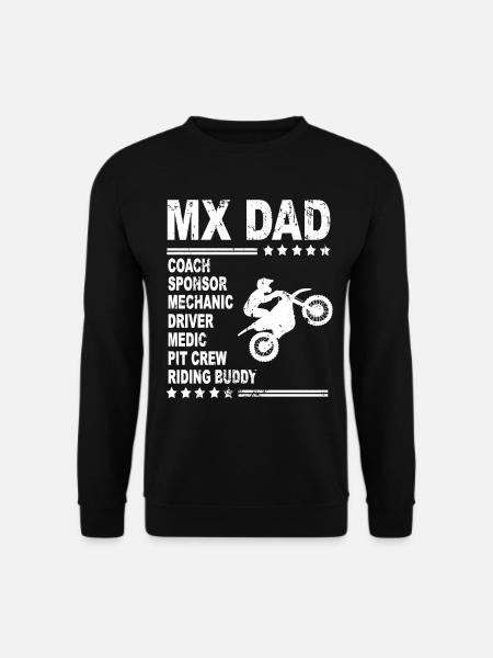 MX DAD Motocross Supercross Dirtbike Papa Geschenk - Unisex Pullover - Schwarz