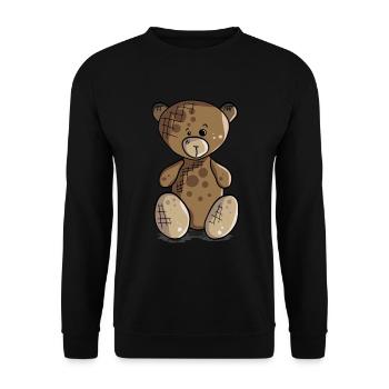 Cute Teddy Bear Teddy Bear Cartoon Teddybear Motif - Unisex Sweatshirt - black - Front - Alina (178cm) & Michal (187cm)