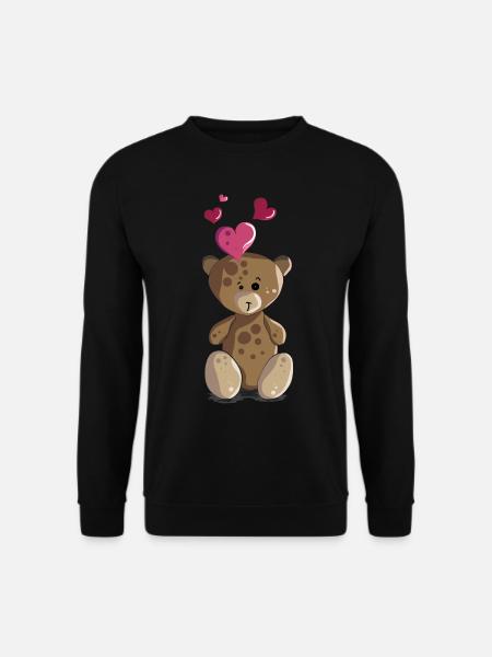 Teddy bear with heart teddy bear motif - Unisex Sweatshirt - black