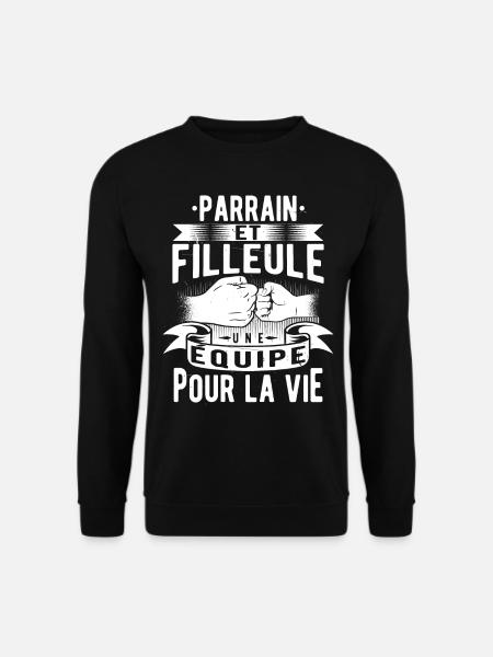 Cadeau Parrain et Filleul Une Équipe Pour La Vie - Sweat-shirt Unisexe - noir