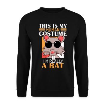 Rat, rat lover, rats - Unisex Sweatshirt - black - Front - Alina (178cm) & Michal (187cm)