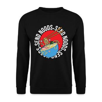 Funny Send Noods Nudes Noodle Soup Ramen - Unisex Sweatshirt - black - Front - Alina (178cm) & Michal (187cm)