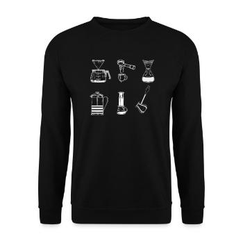 Filter Coffee Chemex Espresso Areopress French - Unisex Sweatshirt - black - Front - Alina (178cm) & Michal (187cm)