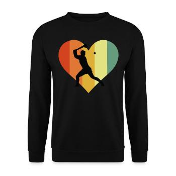 Retro Hurling Heart Design - Sweat-shirt Unisexe - noir - Devant - Alina (178cm) & Michal (187cm)