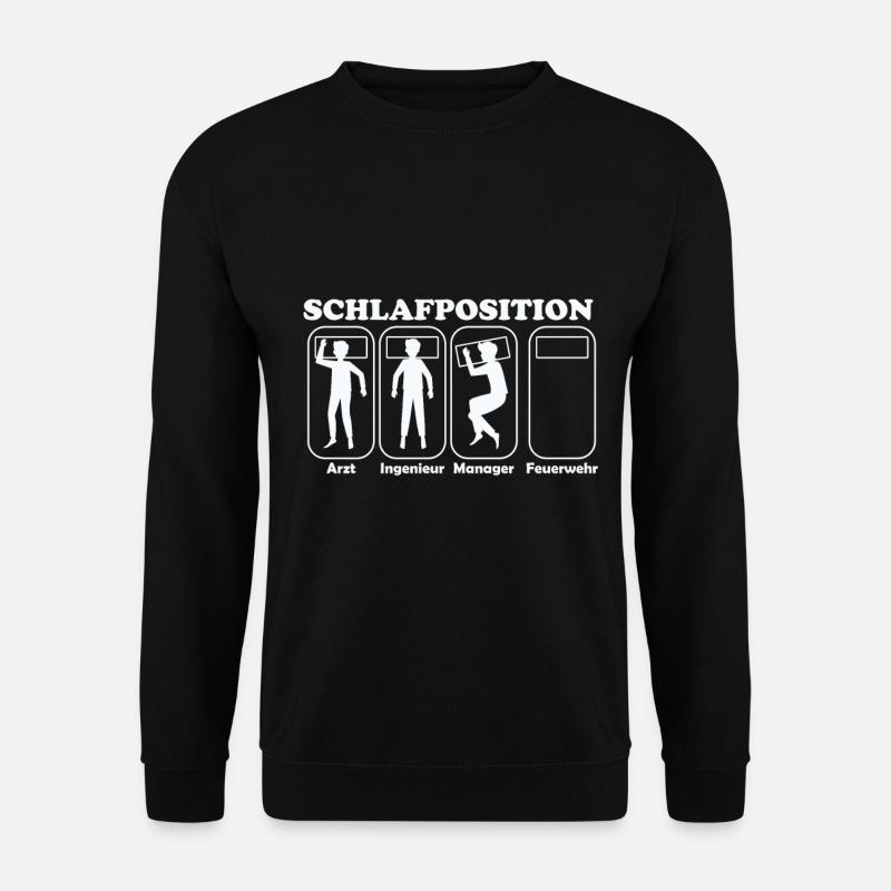 Schlafposition Feuerwehr - Unisex Pullover - Schwarz